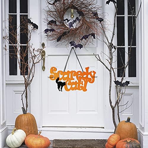 Halloween Pumpkin Welcome Sign de outono Decoração da porta da frente, decorações de parede da porta do escritório