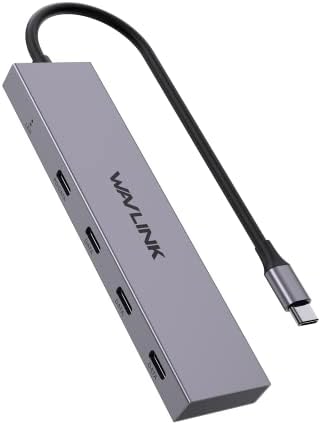 USB C Hub, Wavlink USB 3.2 Hub com 4 Porta USB-C 3.2 Gen 2, velocidade de dados de até 10 Gbps, Suporte a 87W Power