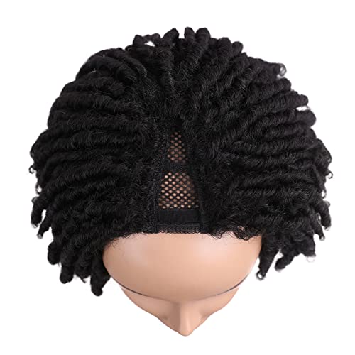 Hanne V parte dreadlock peruca curta torção de gestas de traidora para mulheres negras e homens afro peruca sintética encaracolada