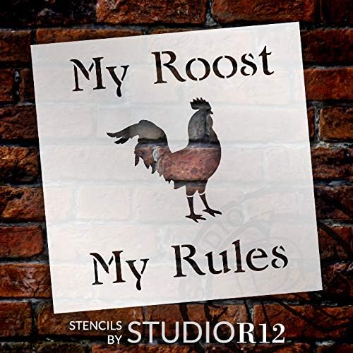 Meu poleiro, minhas regras - Word Art Stencil - Stcl1263 por Studior12