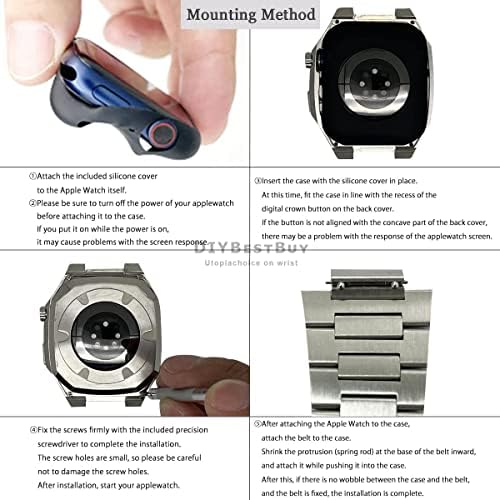 Kit de modificação de luxo ZEDEVB para a banda de estojo Apple Watch 45mm 41mm/40mm 44mm Mod Metal Watch Case para Iwatch Series 8 7