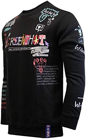 Screenshotmasculino Urbano Hip Hop Premium Fleece - Pullover ativo Urbanwear Street Fashion Crew Neck Sweatshirt