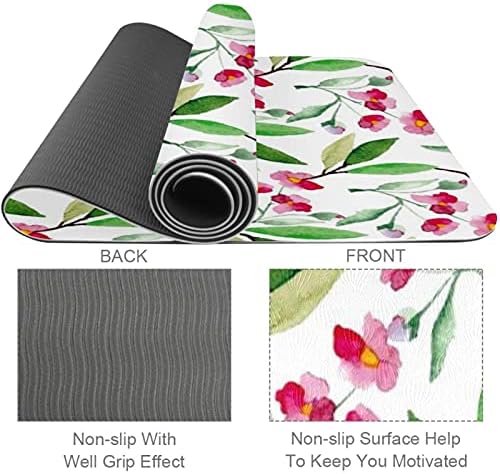 Padrão de flor de cerejeira em aquarela Extra espessa de ioga - MAT de ioga - Eco Friendly Friendly Lip Exercício e Fitness Mat Mat