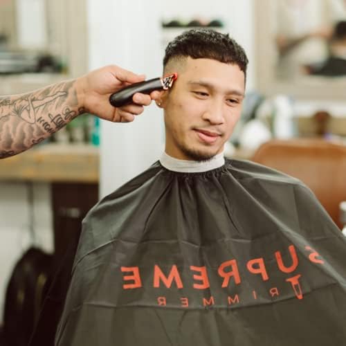 Supremo Trimmer Barber Cape Professional Hair Style Capa à prova d'água, barbeiro de salão ou uso doméstico - Logotipo vermelho