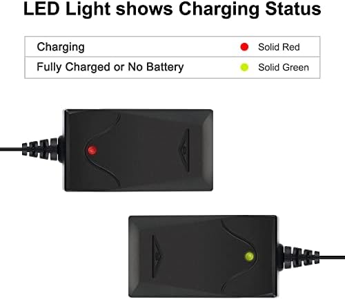 NASTIMA 6V 0,5A Carregador de bateria de chumbo selado para moultrie com clipes vermelhos e pretos e luz indicadora de LED