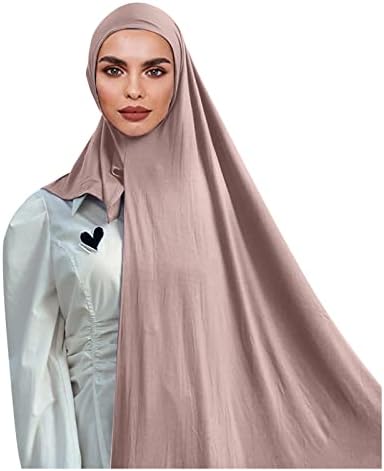 Kagayd Womens Head envolve lenço de lenço de cabeça muçulmana lenço de cachecol longo e lenço de algodão para mulheres lenços