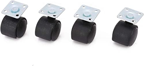 4pcs/set giration preto giratória giratória 30mm de nylon cadeira de roda de nylon hardware de hardware de reposição de rúpor
