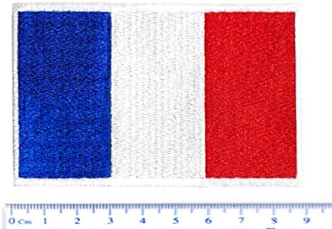 France French Flag Shirt Patch 9cm - Patches legais - Ferro On - Nacional - Militar - Country - Shorts - Jaqueta - Bag