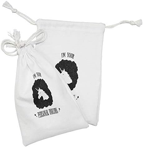 Conjunto de bolsas de tecido de unicórnio lunarable de 2 palavras unicórnios Phrase Im seu unicórnio pessoal em arte minimalista