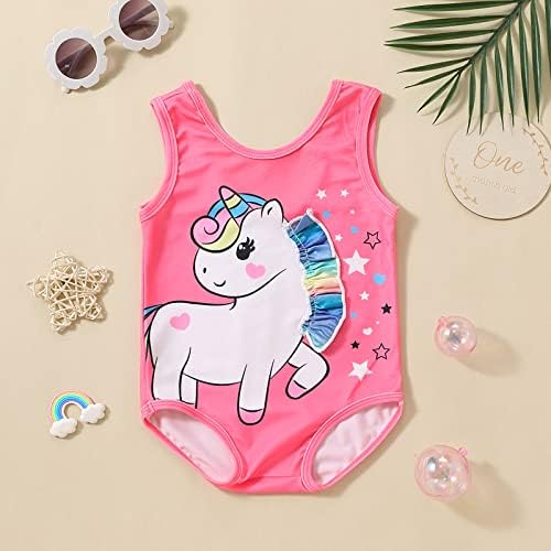 WakeUple Toddler Baby Girls One Piece Swimsuit Horsewarwear de roupas de banho sem mangas roupas de banho no verão de praia de banho 6m-4t