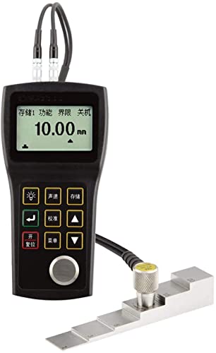 VTSYIQI portátil Medidor de testador de espessura ultrassônica portátil 0,03 '' a 12 '' com sonda PT-12 através de revestimentos de tinta Logger de dados