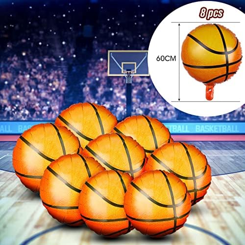 Balões de basquete de 8 peças decorações de aniversário de basquete de 18 polegadas