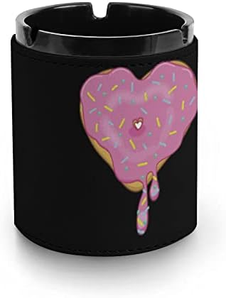 Donut Heart Heart Leather cinzeira bandejas de cinzas da moda para decoração de escritório em casa de charutos