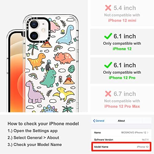 Mosnovo Compatível com o caso do iPhone 12, [BufferTech 6,6 pés de impacto] [Anti peel off Tech] Clear TPU Bumper Phone Capa