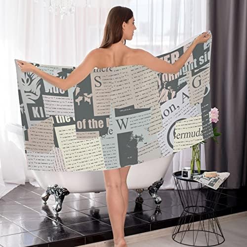 Aixiwawa Color Newspaper Banho Toalha de toalha Conjunto, toalhas algodão Absorvente macio para o banheiro 2 Pacote