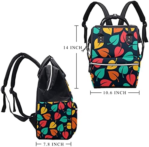 Folhas Bolsas de fraldas Backpack multifuncional para viagens, mochila elegante da escola universitária