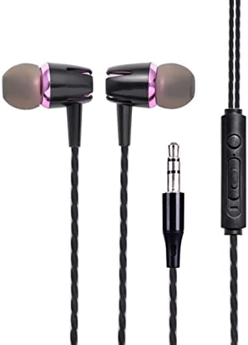 Fones de ouvido com wirbuds com fio naetxoa com microfone, fones de ouvido meio-ouvido com controle de volume interno de microfone,