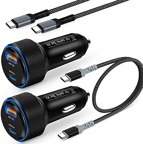 Carregador de carro USB C CARGER SUPER RÁPIDO CARREGRO DE CARRO RÁPIDO PD25W PPS 3.0 Adaptador de carregador de carro Compatível para