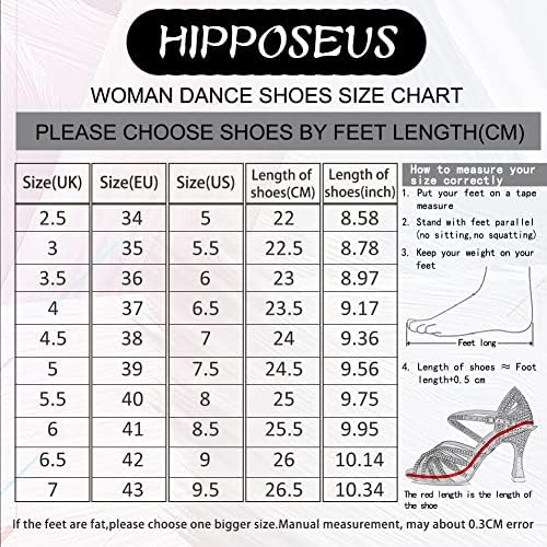 Sapatos de dança latina de Hiposeus para mulheres com laço de dedo fechado Salas de dança de tango de salão de salão de baile salto
