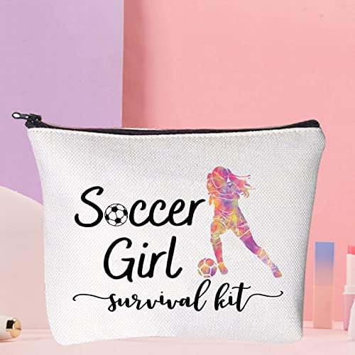 WZMPA Soccer Girl Girl Cosmético Bag de Maquiagem Plarador de futebol Gifte Soccer Girl Sobrevivência Kit Makeup Zipper bolsa
