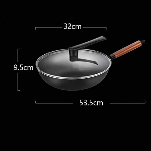 N/A com capa de aço inoxidável wok sem bastão de tela de mel em tela cheia sem lâmpada sem revestimento frigideira fritura de aço inoxidável