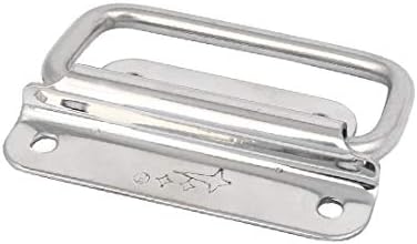 X-Dree Toolbox Caixa de peito de aço inoxidável 90 graus Dobrar alça de tração de 78 mm de comprimento (Caja de Herramientas Caja