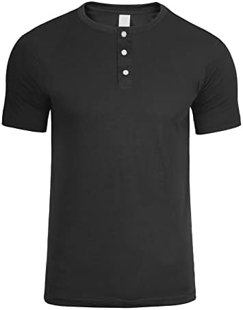 Camisas Henley de Henley do Dimbrum - Casual Faixa Casual Faixa Curta e Longa Henley T para Homens para Men