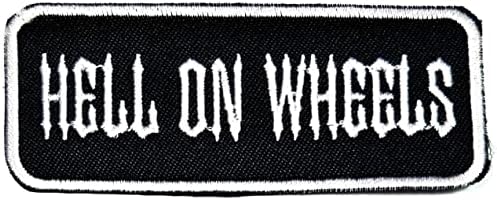 Kleenplus Hell on Wheel Palavras Slogan Ferro em Patches Atividades Bordadas Logo Costume Arts Adesivo Biker Motocicle