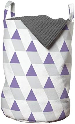 Bolsa de lavanderia violeta de Ambesonne, Rhombus geométrico de diamante parecendo formas retangulares triangulares repetidas,
