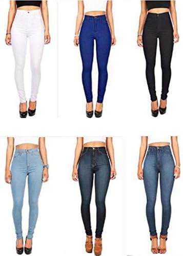 Andongnywell Women Cantura alta Jeans com calça de jeans com altos altos -feiras