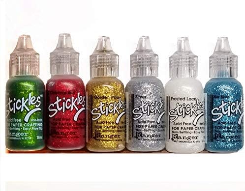 Stickles Ranger Glitter Glue Pacotes - seis garrafas de 0,5 fl oz em
