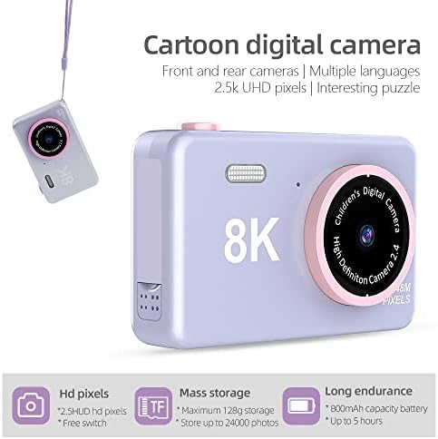 Câmera digital para crianças meninos - câmera infantil de 48MP com cartão SD de 32 GB, Câmeras Full HD 1080p Front