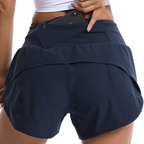 Kcutteyg Shorts de corrida para mulheres com liner alta cintura