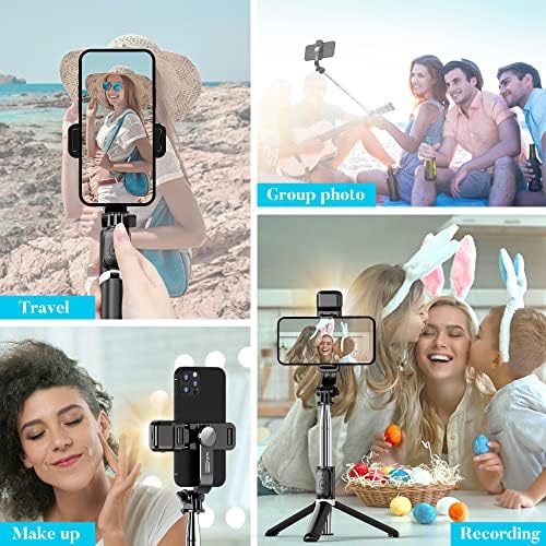 Tripé portátil de 41 polegadas Selfie Stick Telefone com Stand Tripé Extendível Remoto sem fio 360 Compatível com iPhone