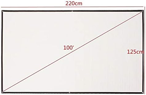 LDCHNH 100 polegadas 16: 9 Tela de projeção portátil Tela de projeção de tecido portátil portátil para projetor doméstico