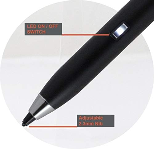 Broonel Black Point Fine Digital Active Stylus Pen compatível com o tablet Dragon Touch 10