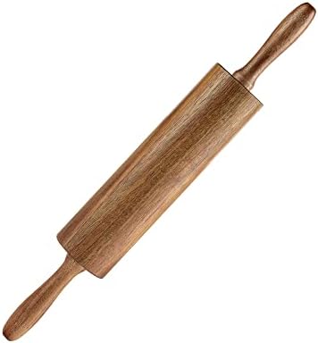 Pino de rolamento de madeira kiteiscat para pinças de massa durável e antiaderente com alças- pino de pinça de pizza de