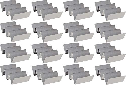 Conjunto de 16 suportes de taco de metal - bandejas de taco de aço inoxidável - lavadora de louça, forno e grelha segura -
