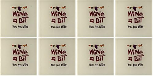 Coasters de uvas de vinho do Chateau para bebidas 4x4 Conjunto de 8