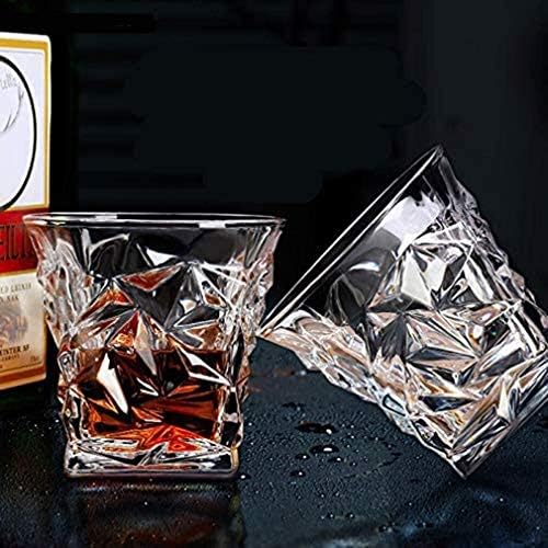Óculos de uísque de sobriedade, copos de cristal de parede dupla à moda antiga, coquetéis de vodka de coquetel de bourbon, copos de bebida, conjunto de 4 saquê de uísque Sake