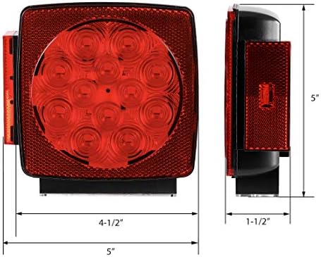 CZC Auto 12V LED Submersible Trailer Kit de luz traseira para menos de 80 polegadas Trailer Marine com 18g de fiação de cobre puro