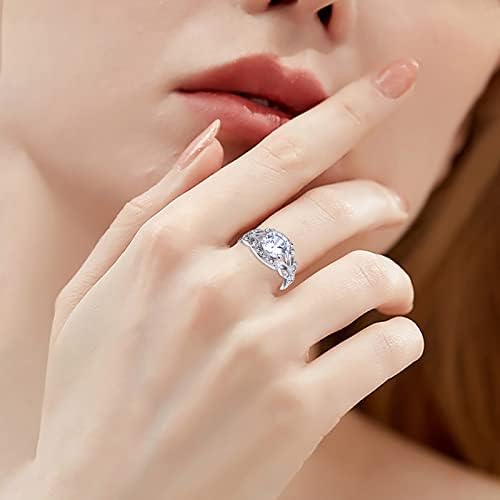 Anel redondo anel de anel de diamante azul vintage anel de diamante gemed stone anel de presente grande forma grande anel de saphire anel ringdiamond anéis mulheres anéis tamanho 7