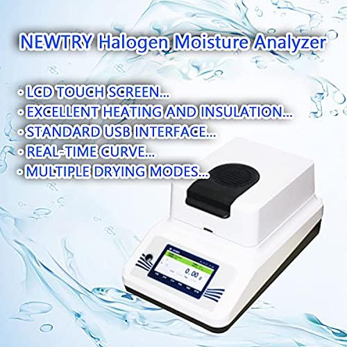 Newtry Halogen Heating Analisador Analisador Medidor de toque Teste Teste de umidade Teste de aparelho Aparelho Aparelho Aparelho Testador de medidas Faixa de medição 10g /Legabilidade: 10mg