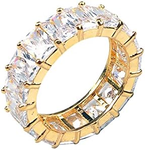 Noivado Round Cut Zircon Women Wedding Rings Anéis de jóias para mulher de diamante completa Diamond Ladies Rings para