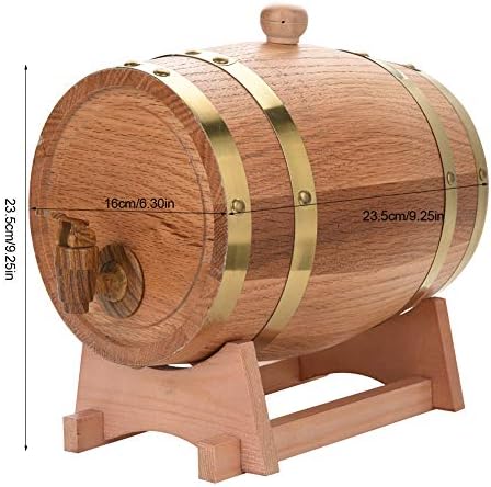 Barril de vinho, dispensador de bebida de mesa de carvalho de madeira vintage 3l para servir e divertir o rum de tequila bourbon