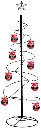 Hohiya 84 polegadas Metal Metal Árvore de Natal Espiral Ornamento de ferro forjado Display Stand Hanger Wire Hanch pendurado para Halloween Swarovski Balls Decorações Bauble Gream Craft Black Black