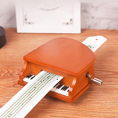 Caixa de música para piano de mão phonme, pontuação musical de bricolage, presentes criativos de caixa de madeira