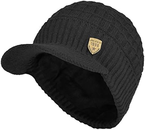 Janey & Rubbins Sports Sports de inverno ao ar livre chapéu de viseira faturada gorro com velo quente Brim ladem para homens