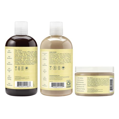 SheaSoisture fortalece e restauram shampoo, condicionador e máscara para cabelos danificados Jamaican Black Castor Oil Hair Care