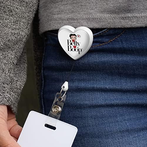 Betty Boop Heart Logo Heart cordão retrátil Reel Id Id Card Titular
